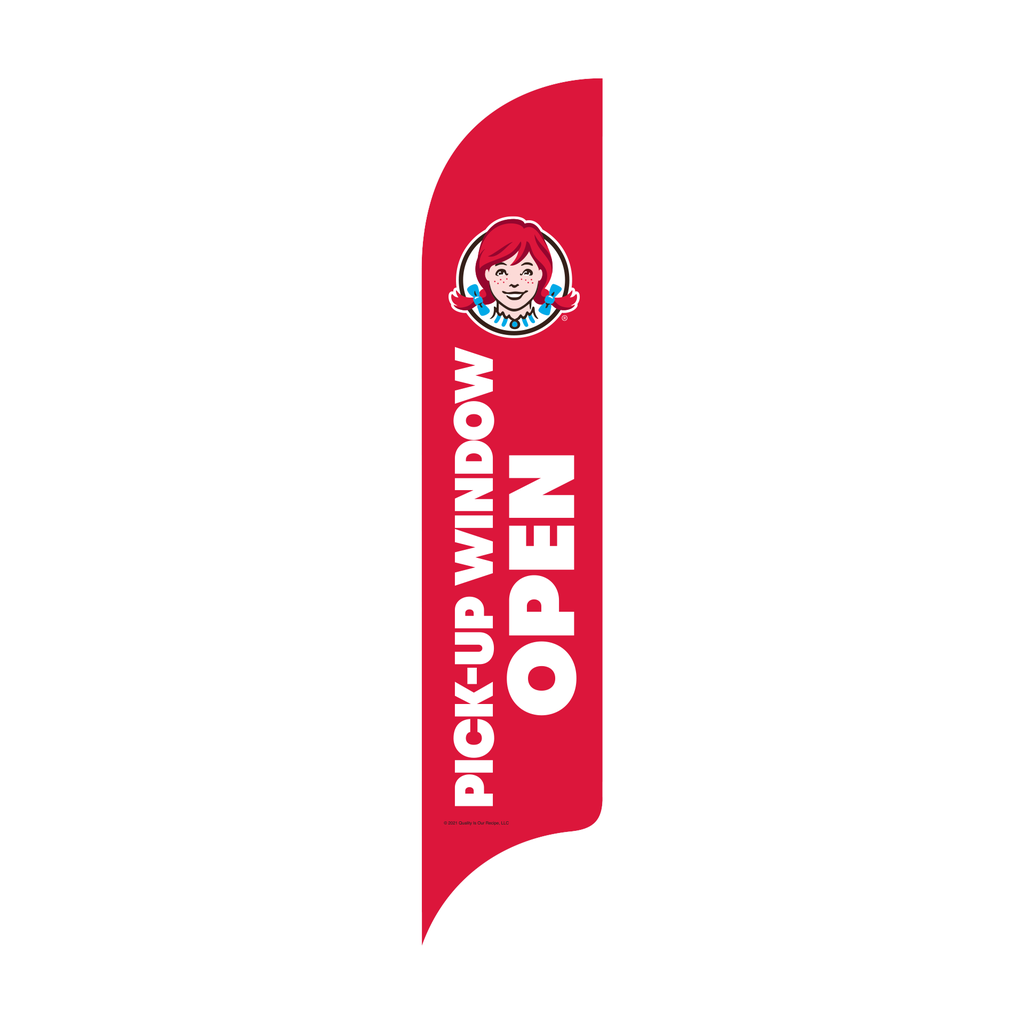 15' Wendy's Red Pick Up Window Open AdverSail Flag