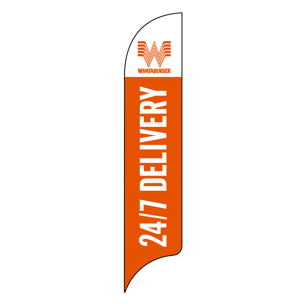 15' Whataburger Orange 24/7 Delivery AdverSail Flag