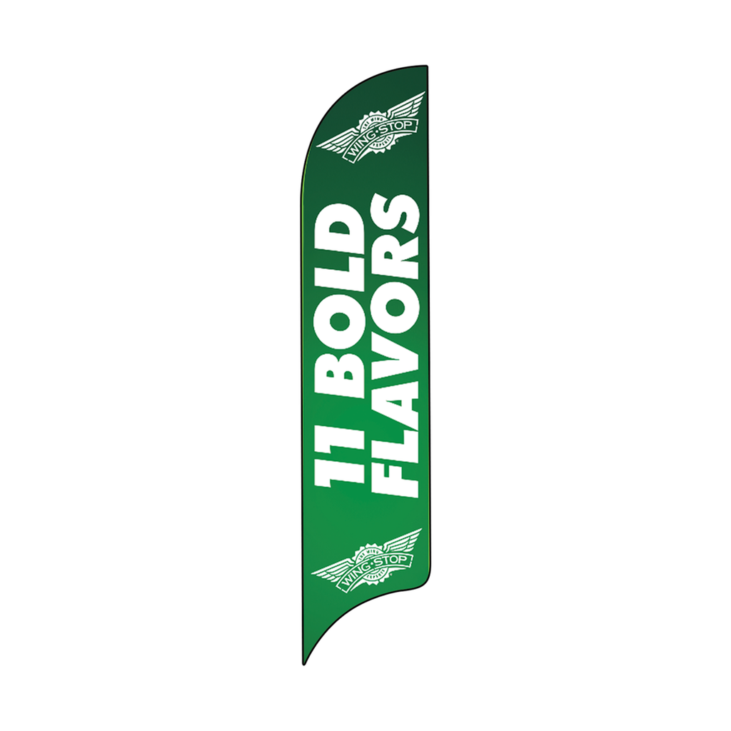 15' Wingstop Green 11 Bold Flavors AdverSail Flag (2023 art)