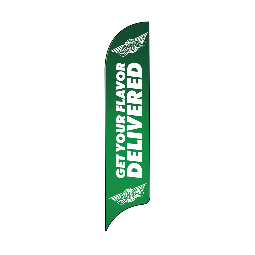 15' Wingstop Green Get Your Flavor Delivered AdverSail Flag (2023 art)
