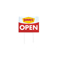 18" X 24" Denny's Now Open Coroplast Bandit YardSign