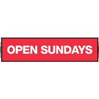 2' X 8' FullSpeed Automotive Red Open Sundays Mesh Bay Banner