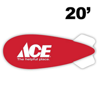 20' Ace Hardware Red Logo Fins Helium Blimp