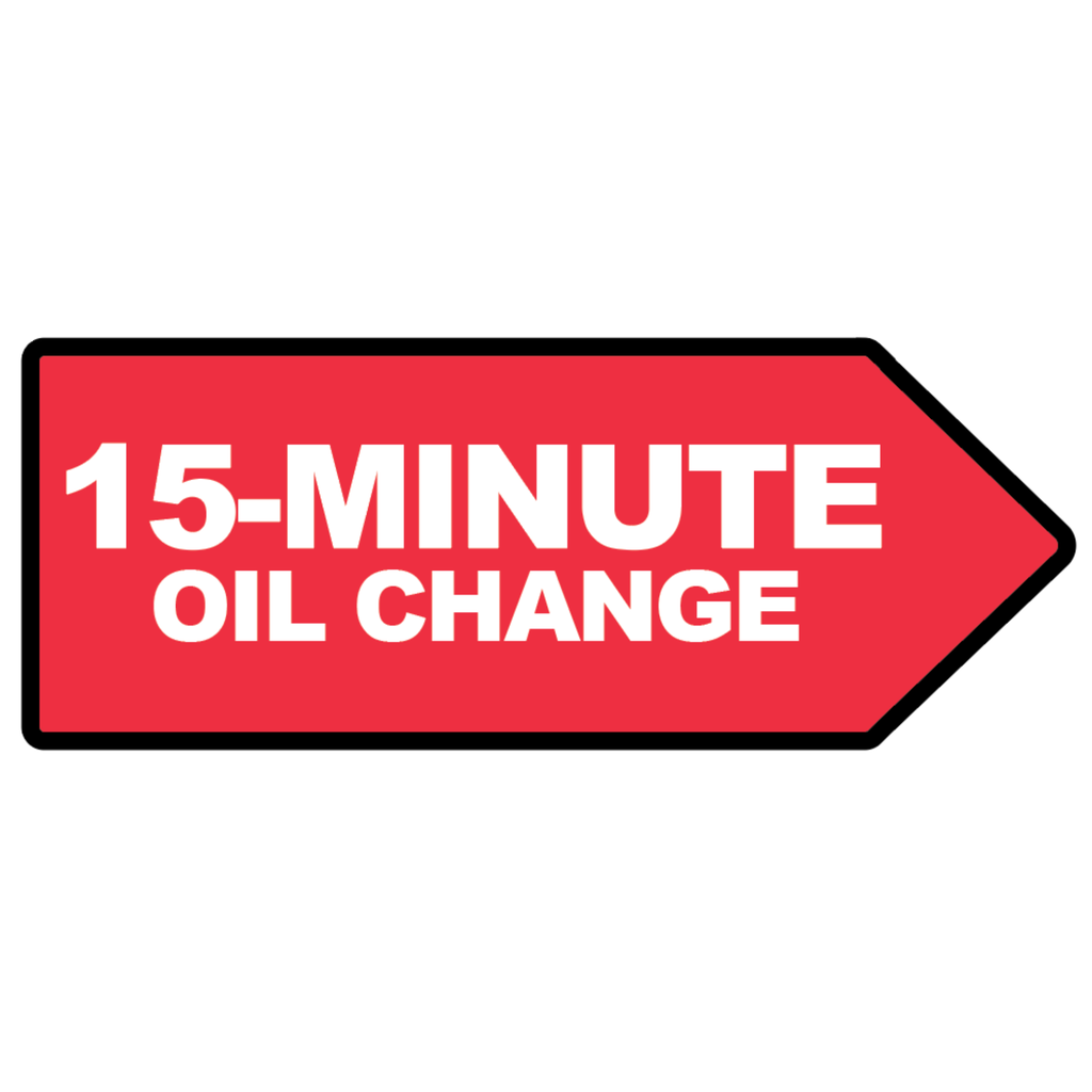 46" X 18" FullSpeed Automotive Red 15-Minute Oil Change Arrow Spinner Sign (double sided)