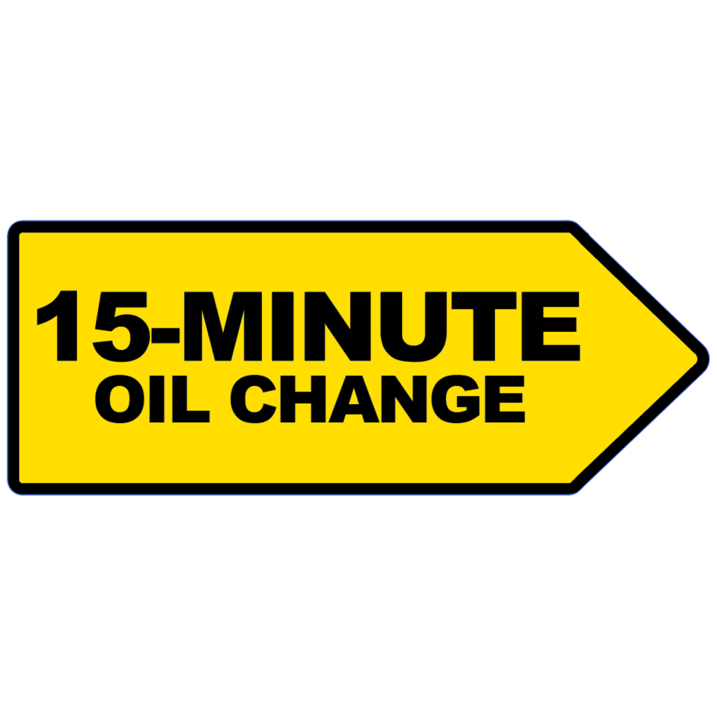 46" X 18" FullSpeed Automotive Yellow 15-Minute Oil Change Arrow Spinner Sign (double sided)
