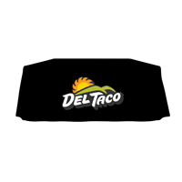 6' Del Taco Black Logo Tablecloth (draped)