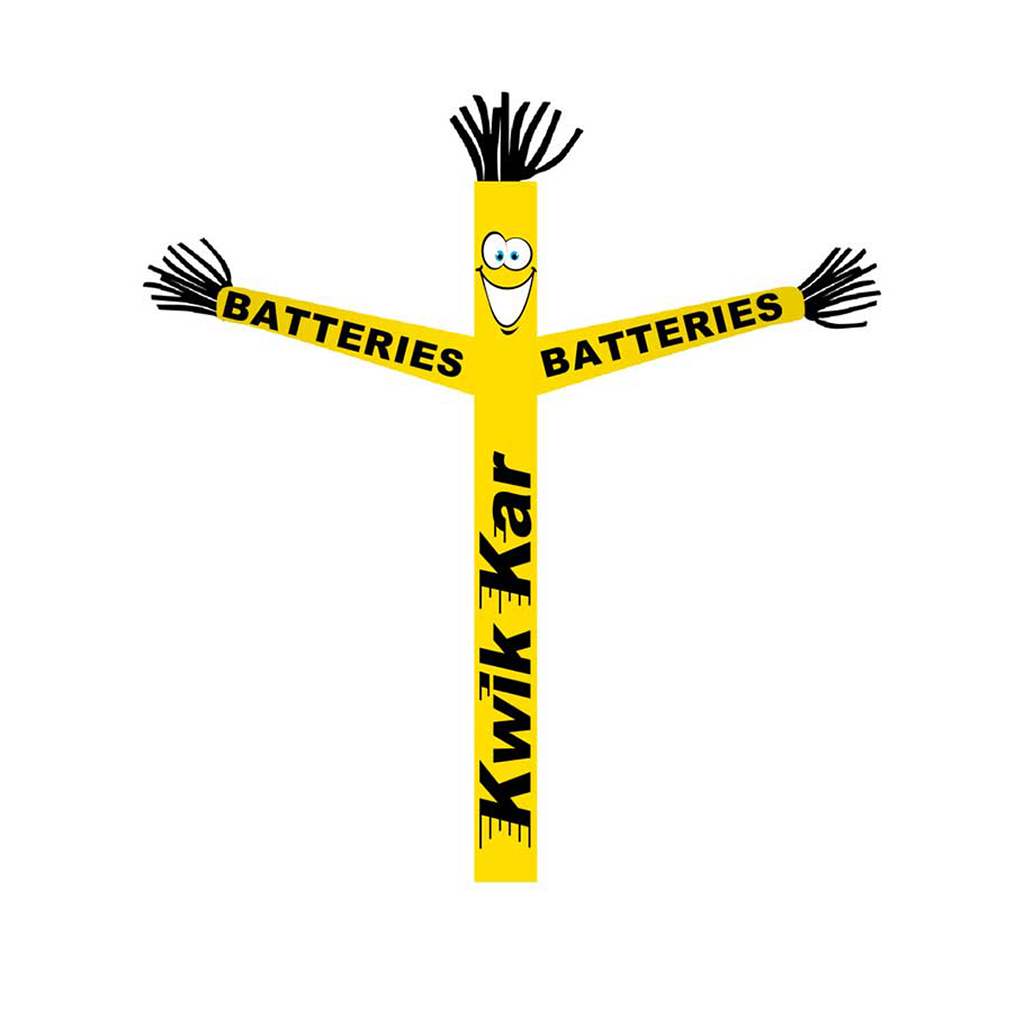 18' FullSpeed Automotive Kwik Kar Yellow Batteries Tube Dancer Fabric Only (with arms & face)