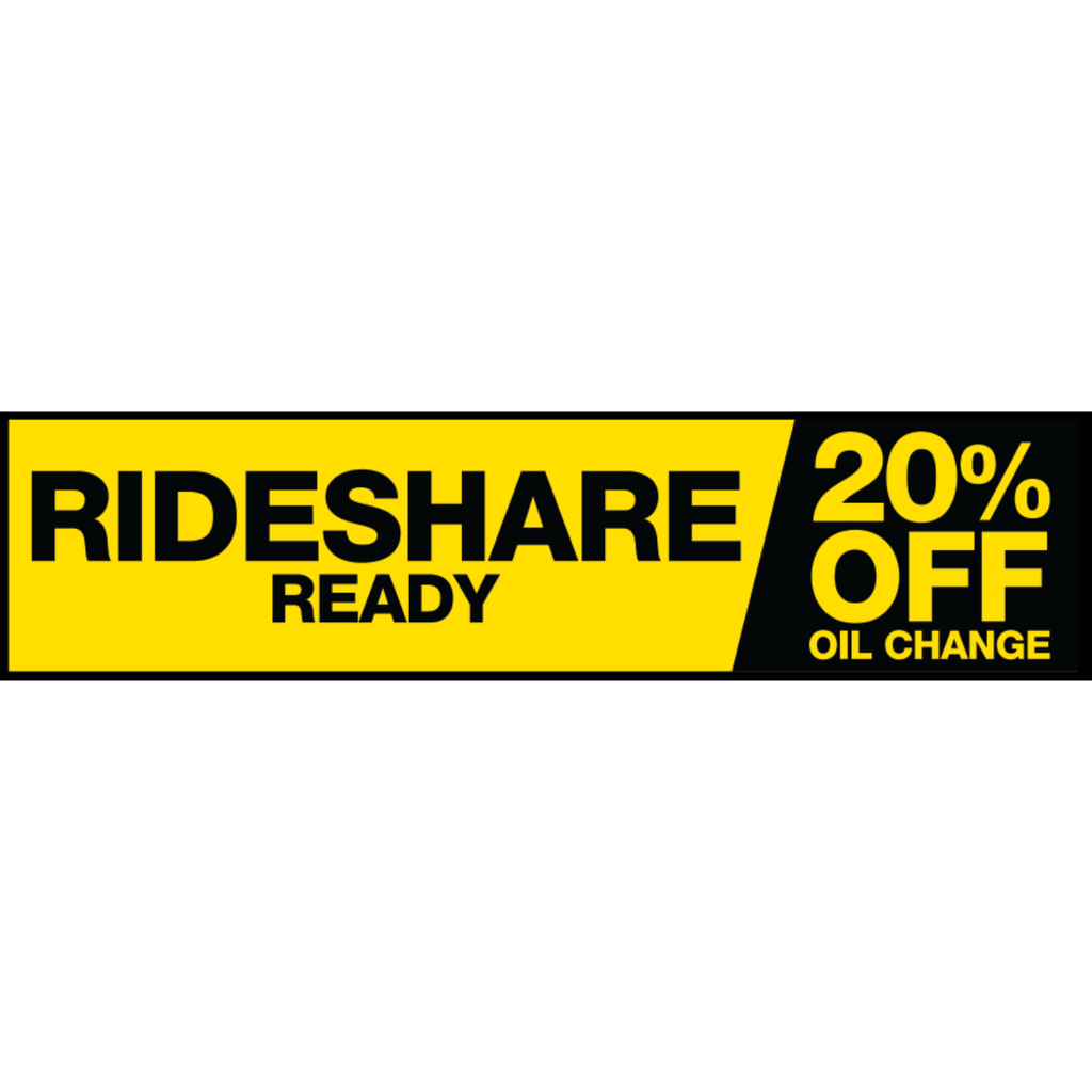 2' X 8' FullSpeed Automotive Yellow Rideshare Ready 20% Off Oil Change Mesh Bay Banner