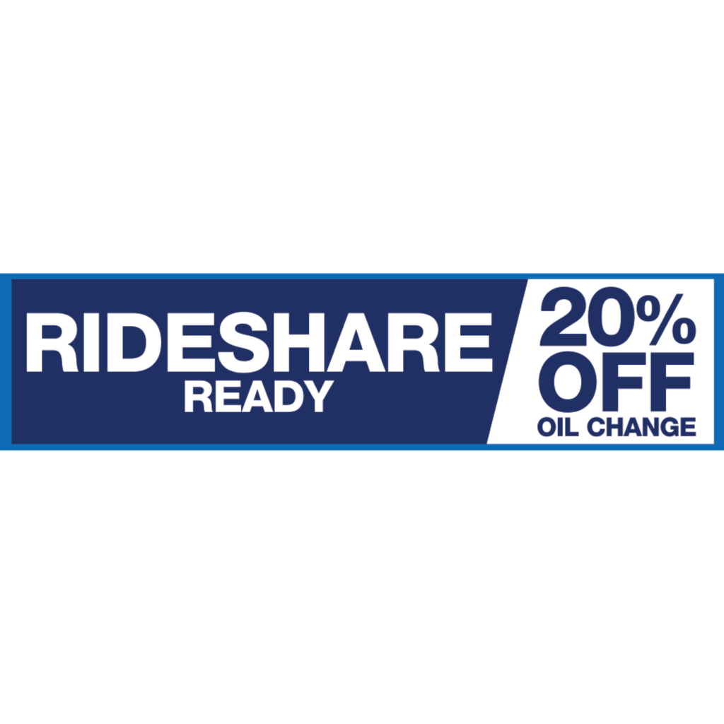 2' x 8' FullSpeed Automotive Blue Rideshare Ready 20% Off Oil Change Mesh Bay Banner (single-sided)