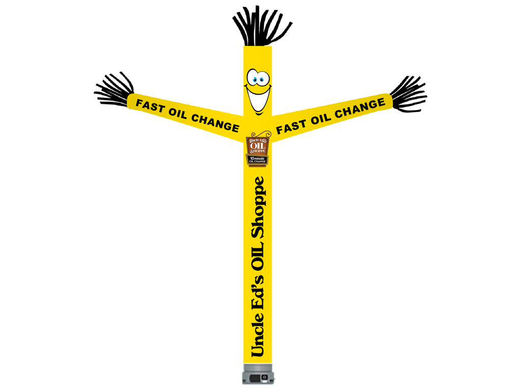 18' FullSpeed Automotive Uncle Ed's Oil Shoppe Yellow Fast Oil Change Tube Dancer Fabric Only (with face & arms)