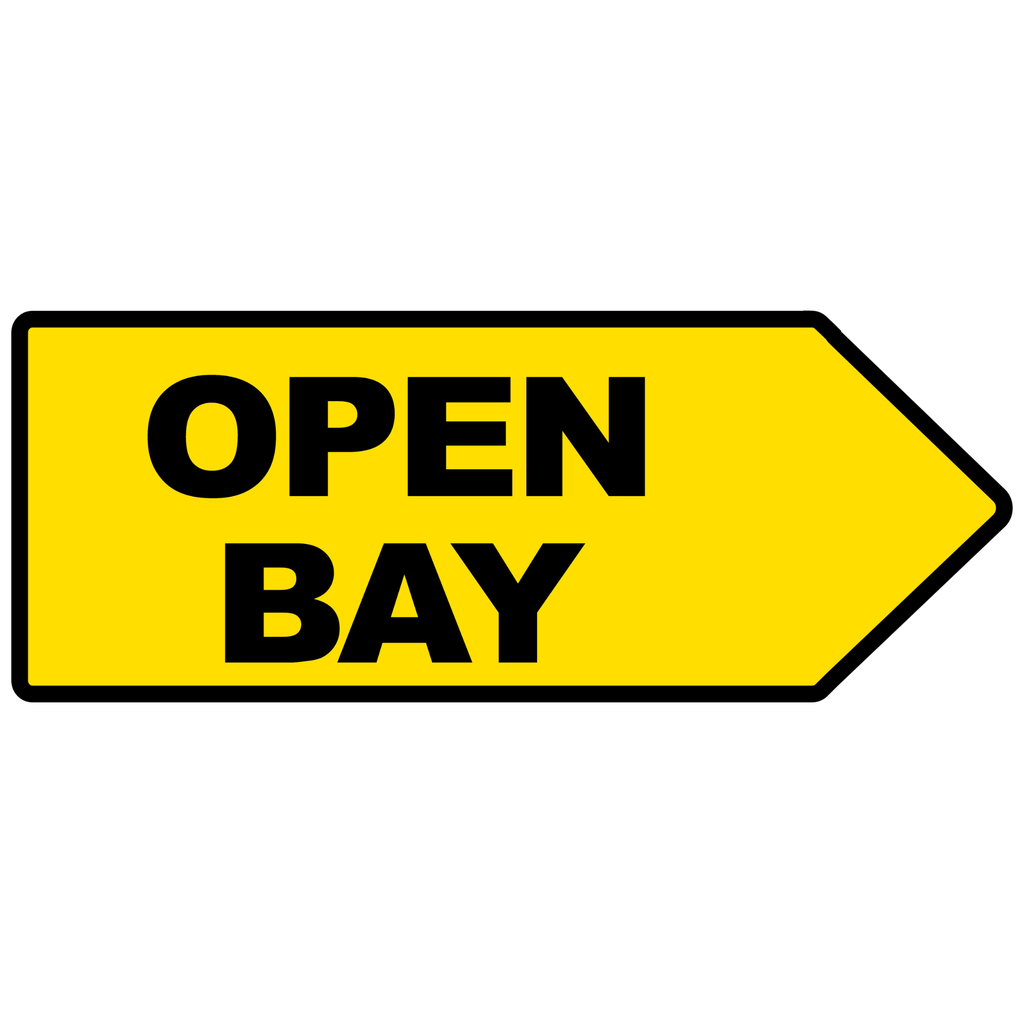 46" X 18" FullSpeed Automotive Yellow Open Bay Arrow Spinner Sign (double sided)