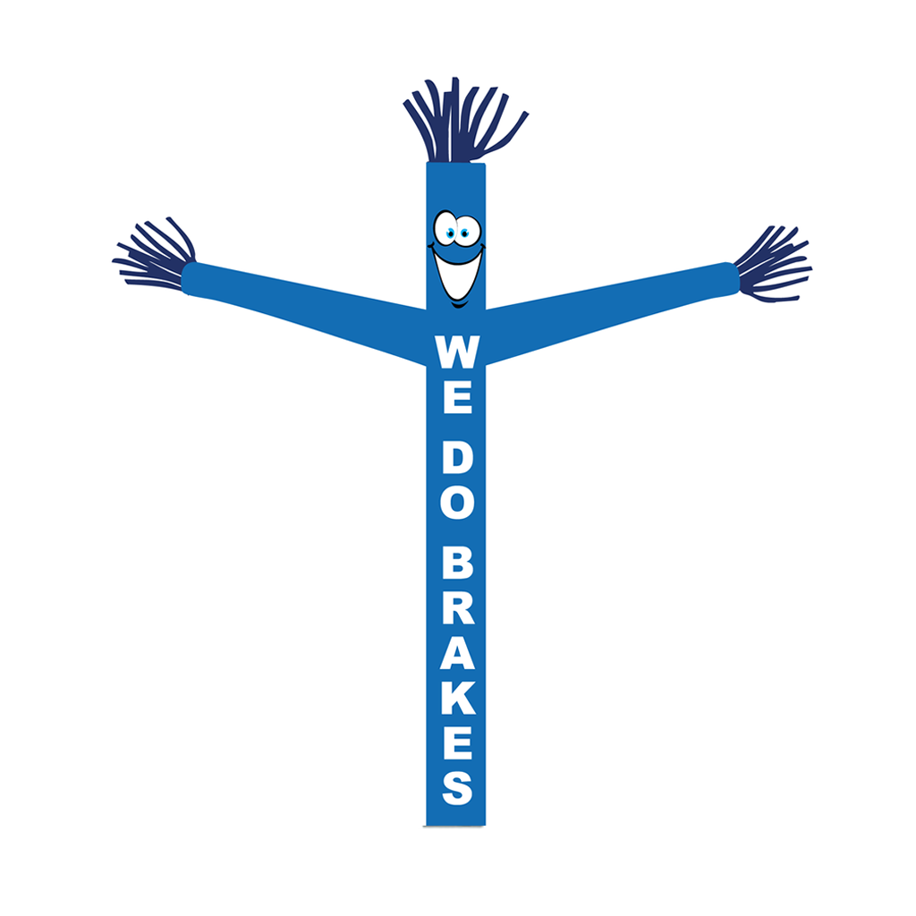 18' FullSpeed Automotive Blue We Do Brakes Tube Dancer Fabric Only (with arms & face)