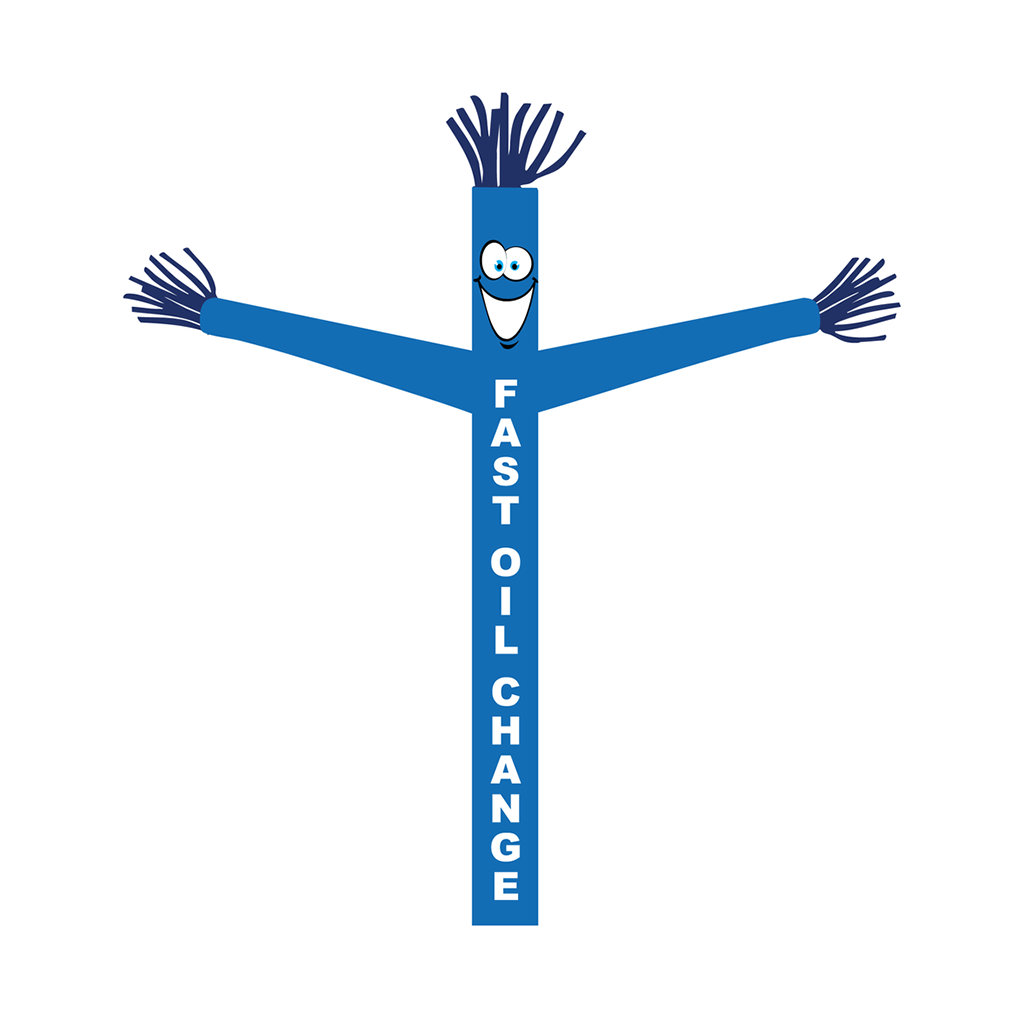 18' FullSpeed Automotive Blue Fast Oil Change Tube Dancer Fabric Only (with arms & face)