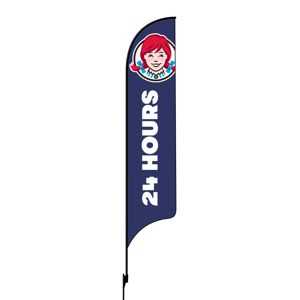 Kit 15' Wendy's Blue 24 Hours Late Night AdverSail Flag (2024 art)