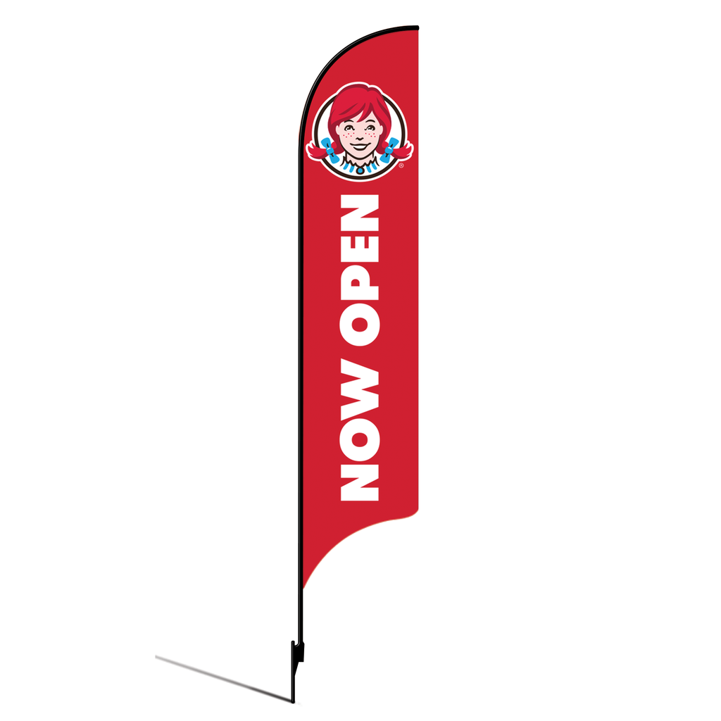 OLD DO NOT USE 15' Wendy's Red Now Open AdverSail Flag Kit