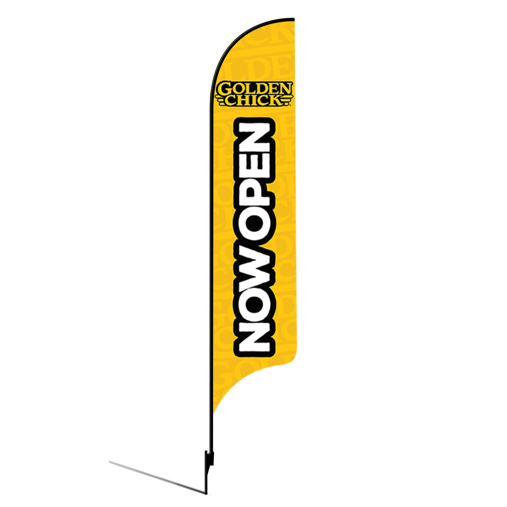 15' Golden Chick Yellow Now Open AdverSail Flag Kit