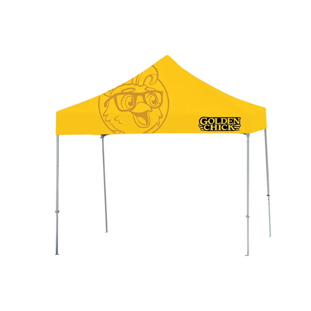 OLD DO NOT USE Golden Chick 10' X 10' Tent Top Yellow Logo and Frame