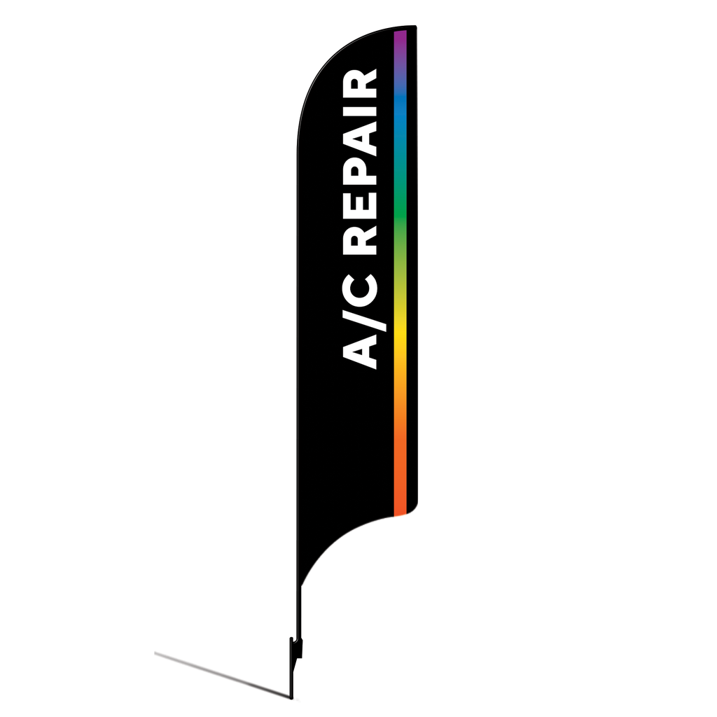 15' Caliber Auto Care Black A/C Repair AdverSail Flag Kit
