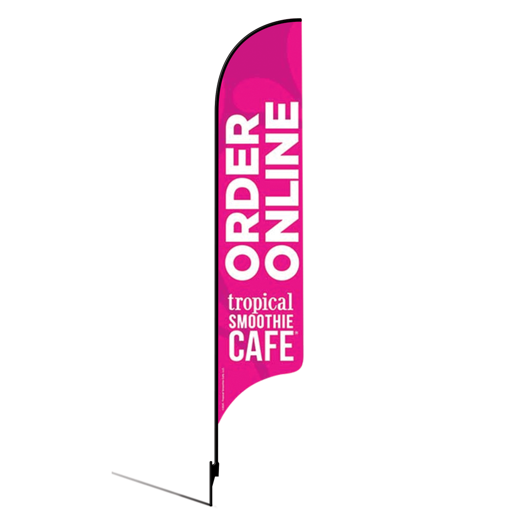 OLD DO NOT USE 15' Tropical Smoothie Cafe Pink Order Online AdverSail Flag Kit