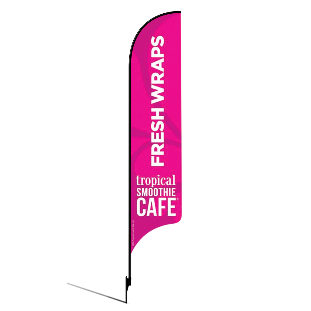 OLD DO NOT USE 15' Tropical Smoothie Cafe Pink Fresh Wraps AdverSail Flag Kit