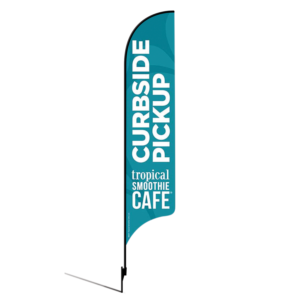 OLD DO NOT USE 15' Tropical Smoothie Cafe Teal Curbside Pickup AdverSail Flag Kit