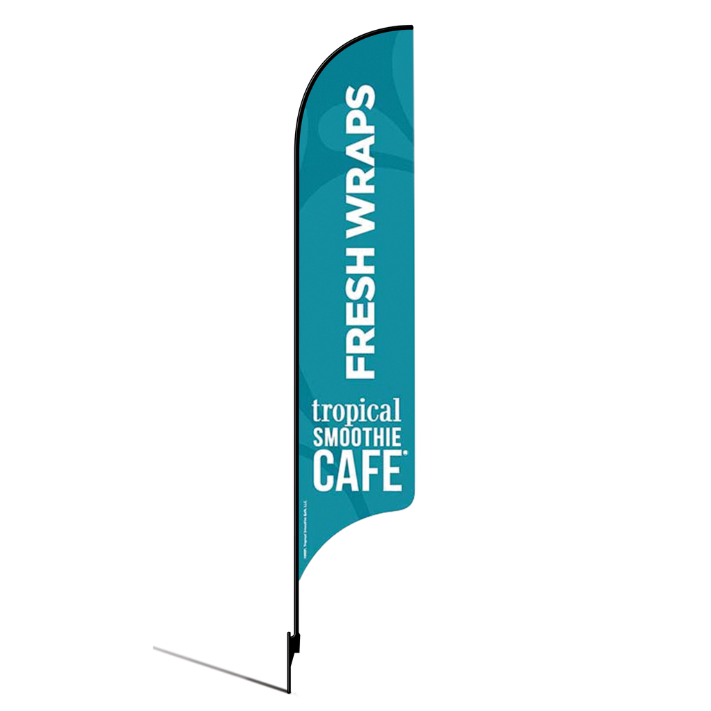 OLD DO NOT USE 15' Tropical Smoothie Cafe Teal Fresh Wraps AdverSail Flag Kit