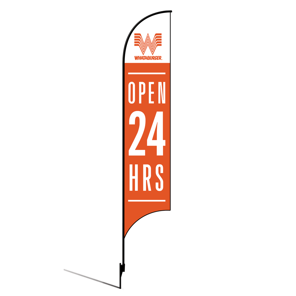OLD DO NOT USE 15' Whataburger Open 24 Hours orange AdverSail Flag Kit