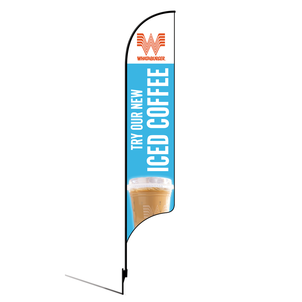 OLD DO NOT USE 15' Whataburger Try our New Iced Coffee blue AdverSail Flag Kit