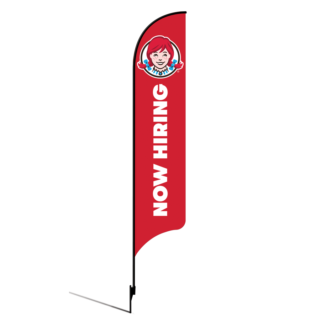 OLD DO NOT USE 15' Wendy's Red Now Hiring AdverSail Flag Kit