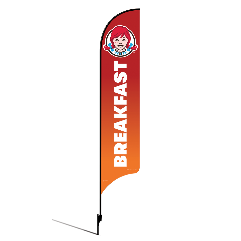 OLD DO NOT USE 15' Wendy's Red & Orange Ombre Breakfast AdverSail Flag (2025 art) Kit