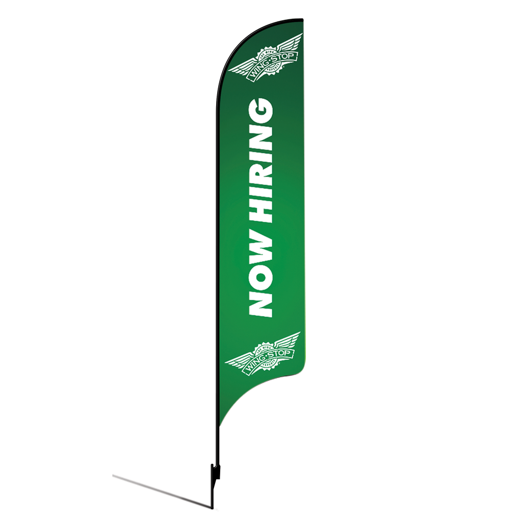 OLD DO NOT USE 15' Wingstop Logo Now Hiring AdverSail Flag (2023 Art) Kit