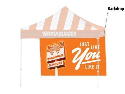 10' X 10' Whataburger Orange Logo Just Like You Like It Tent Backwall