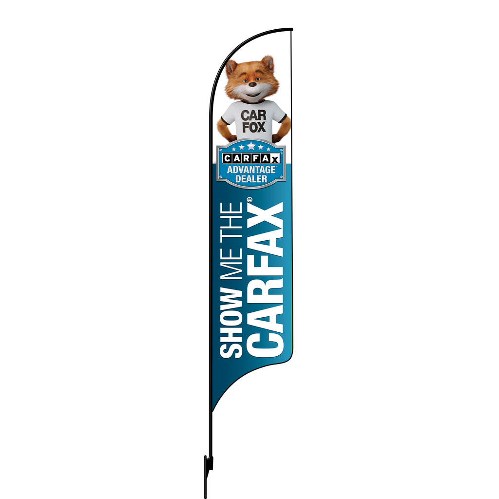 OLD DO NOT USE 15' Carfax Show Me The Carfax Advantage Dealer with Fox on Top AdverSail Flag Kit