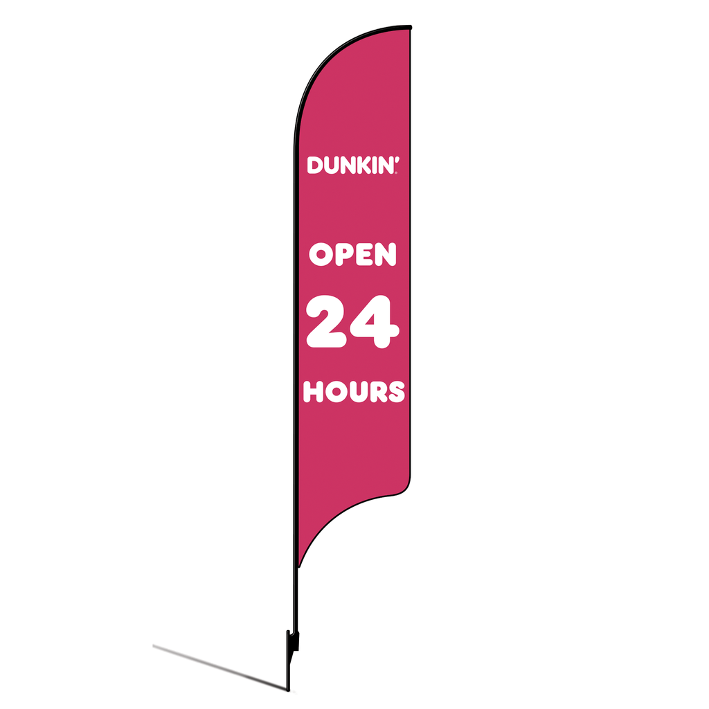 OLD DO NOT USE 15' Dunkin' Donuts Pink Open 24 Hours AdverSail Flag Kit