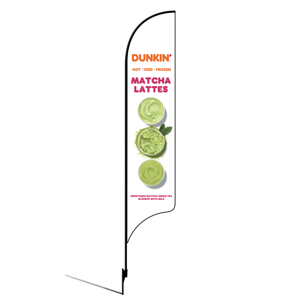 OLD DO NOT USE 15' Dunkin' Donuts White Matcha Lattes AdverSail Flag Kit