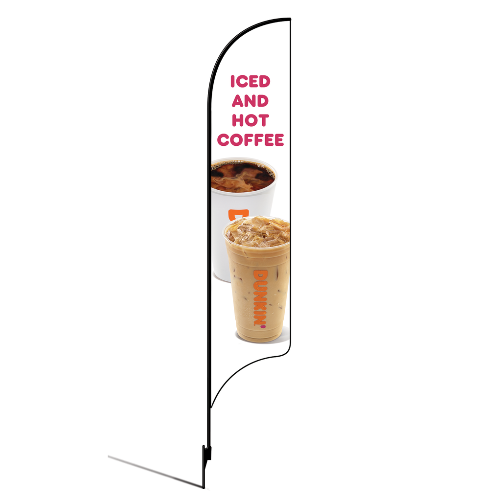 OLD DO NOT USE 15' Dunkin' Donuts White Iced & Hot Coffee AdverSail Flag Kit