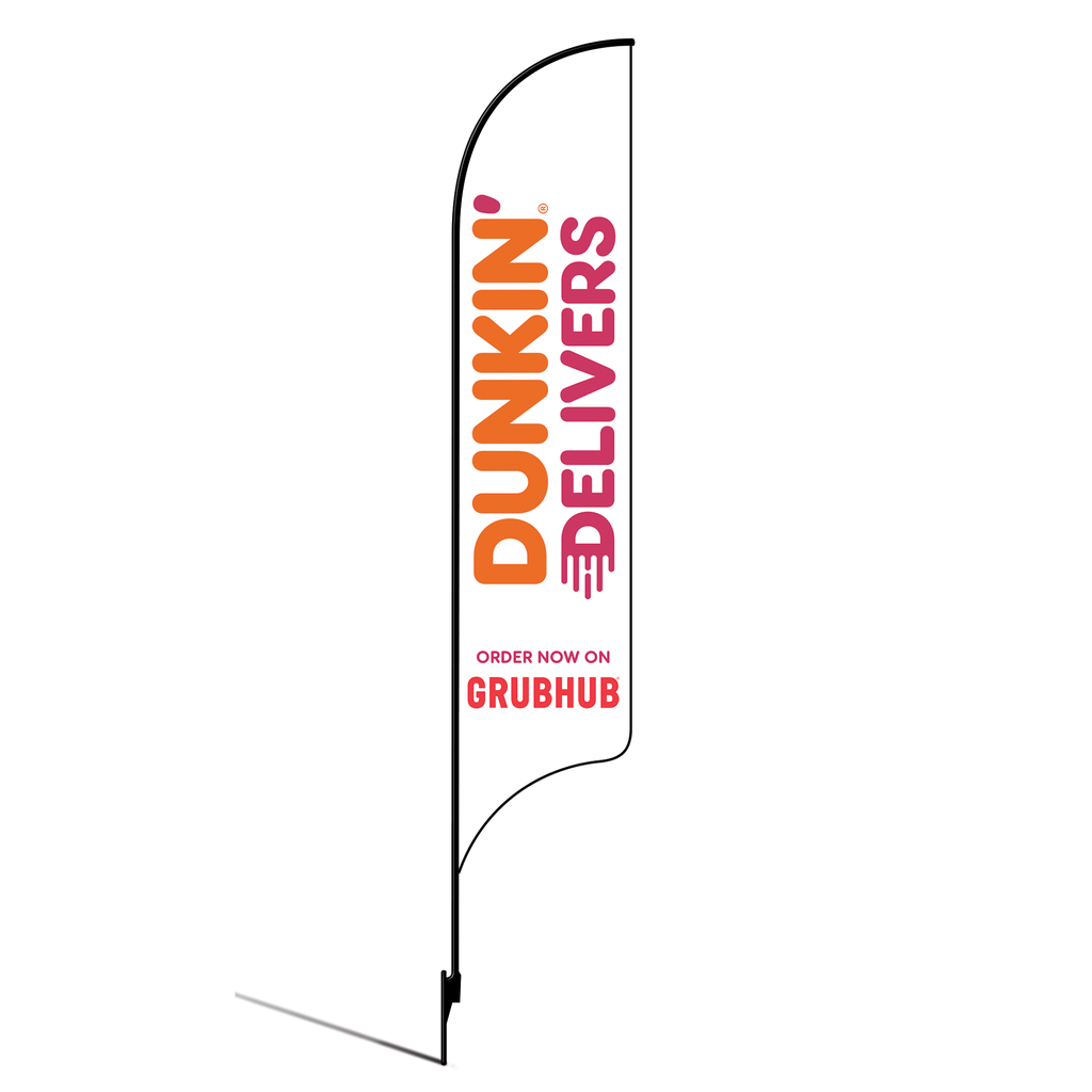 OLD DO NOT USE 15' Dunkin' Donuts White GrubHub AdverSail Flag Kit