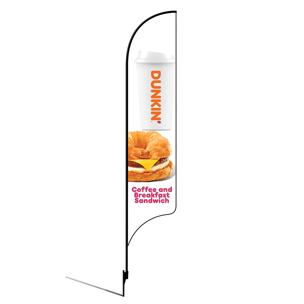 OLD DO NOT USE 15' Dunkin' Donuts White Coffee & Breakfast Sandwich AdverSail Flag Kit