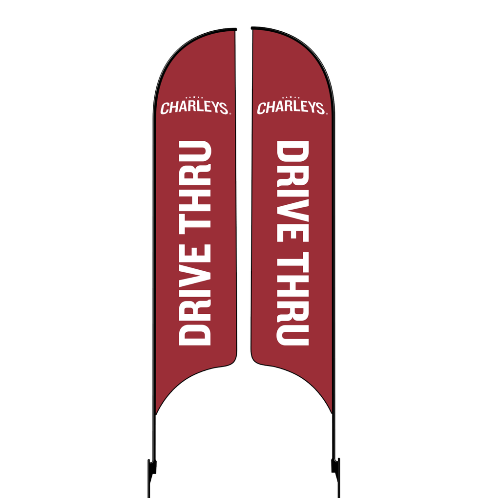 Kit for 15' Charleys Philly Steaks Red Drive Thru Double Sided AdverSail Flag
