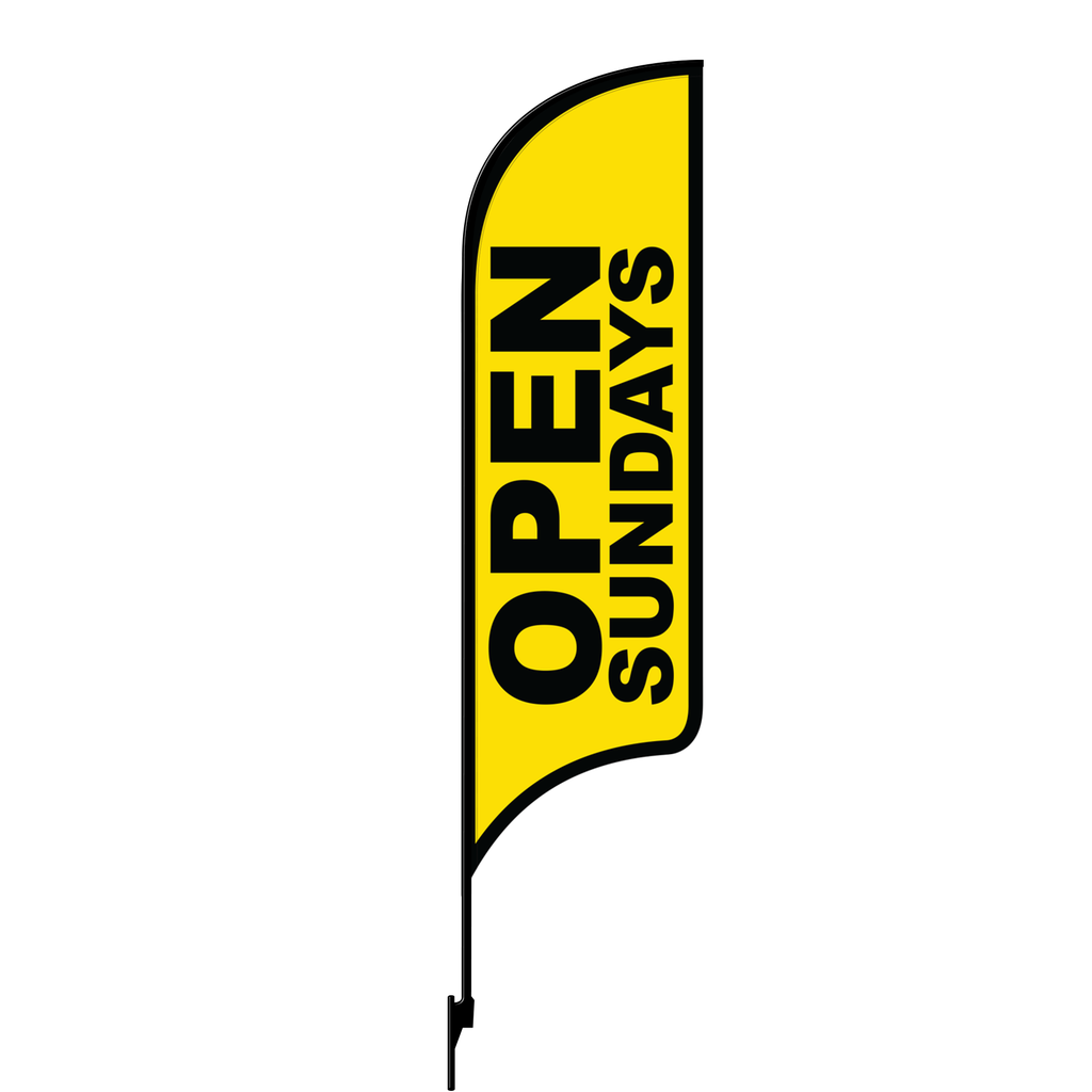 Kit for 12' FullSpeed Automotive Yellow Open Sundays AdverSail Flag