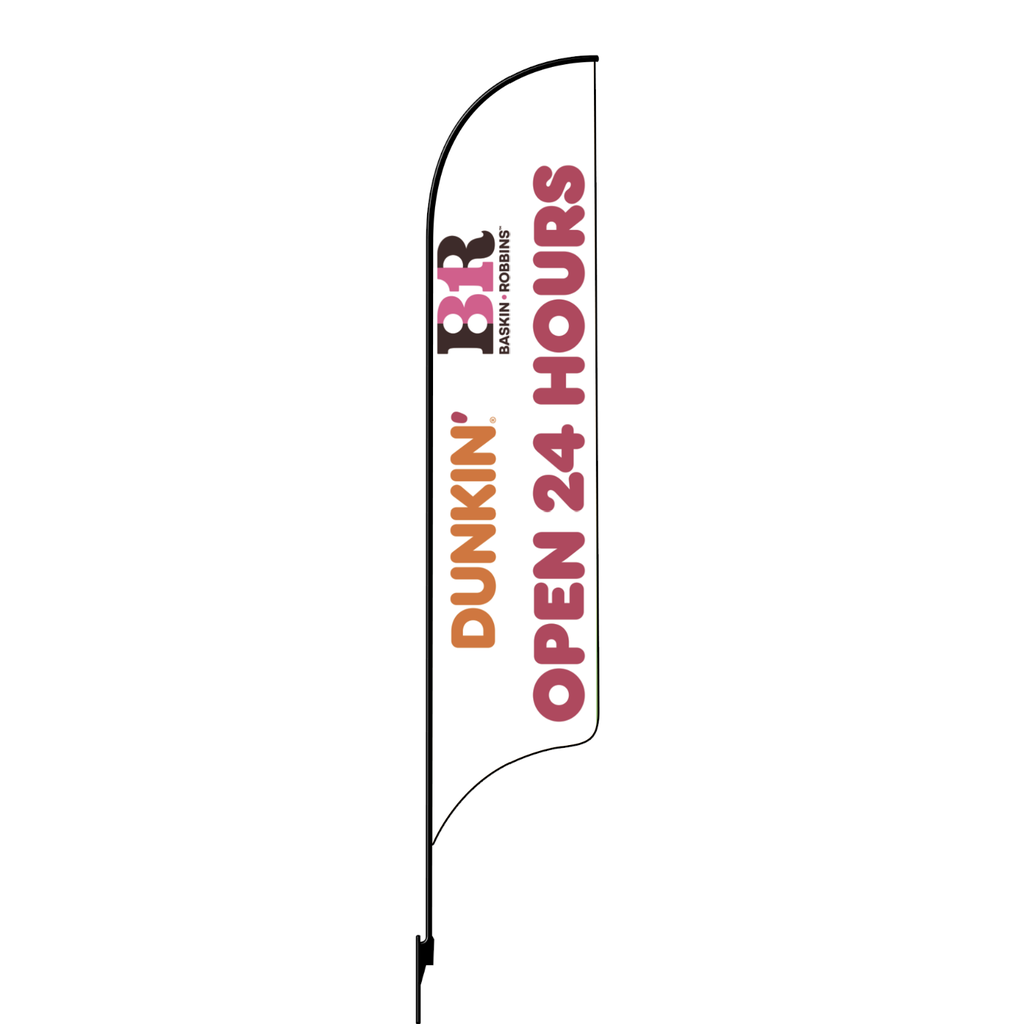 Kit for 15' Dunkin' Donuts Baskin Robbins White Open 24 Hours AdverSail Flag