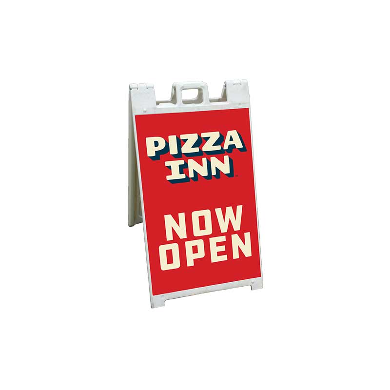 24" X 36" Pizza Inn Red Now Open Coroplast A-Frame Insert