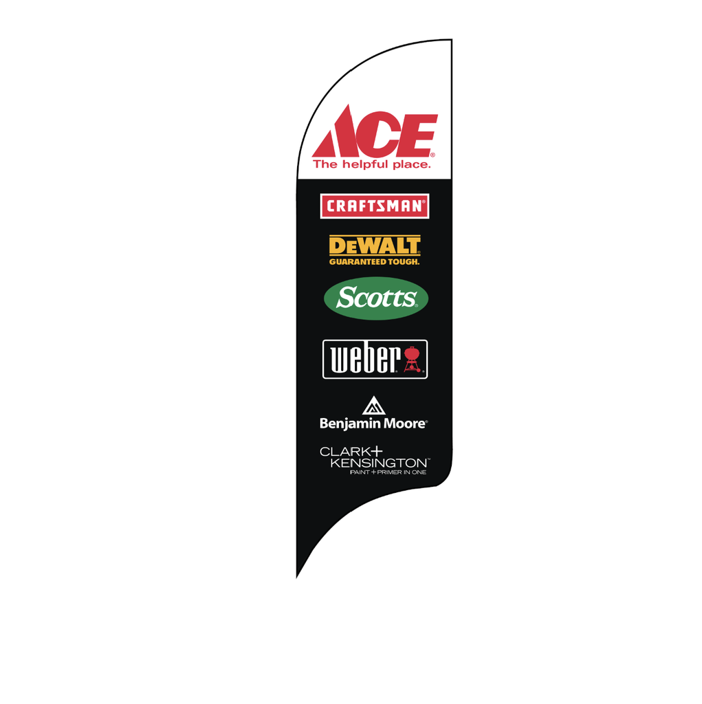 12' Ace Hardware Black Best Brands AdverSail Flag (2020 art)