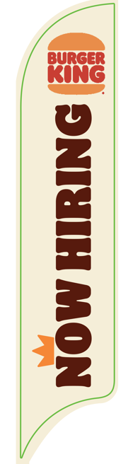 15' Burger King Beige Now Hiring AdverSail Flag (2024 art)