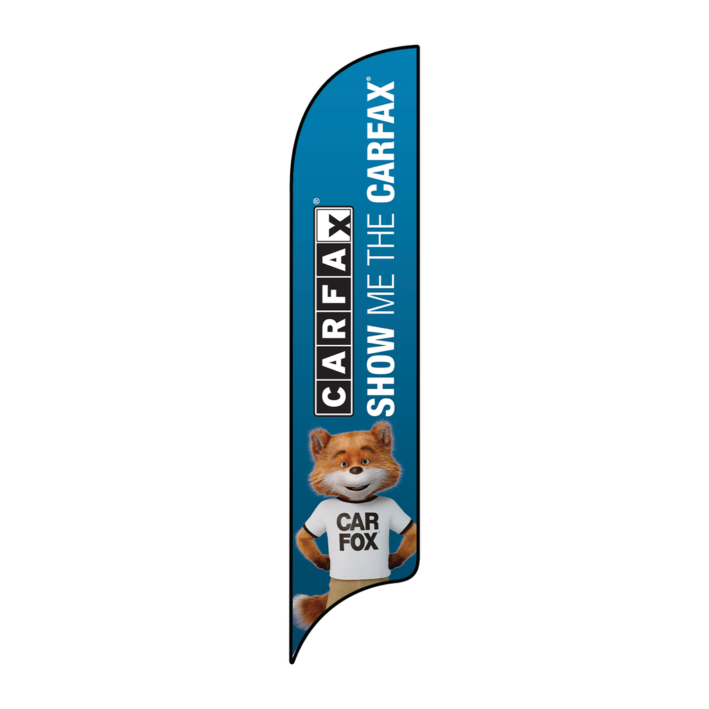 15' Carfax Blue Show Me The Carfax Advantage Dealer AdverSail Flag (with Fox)