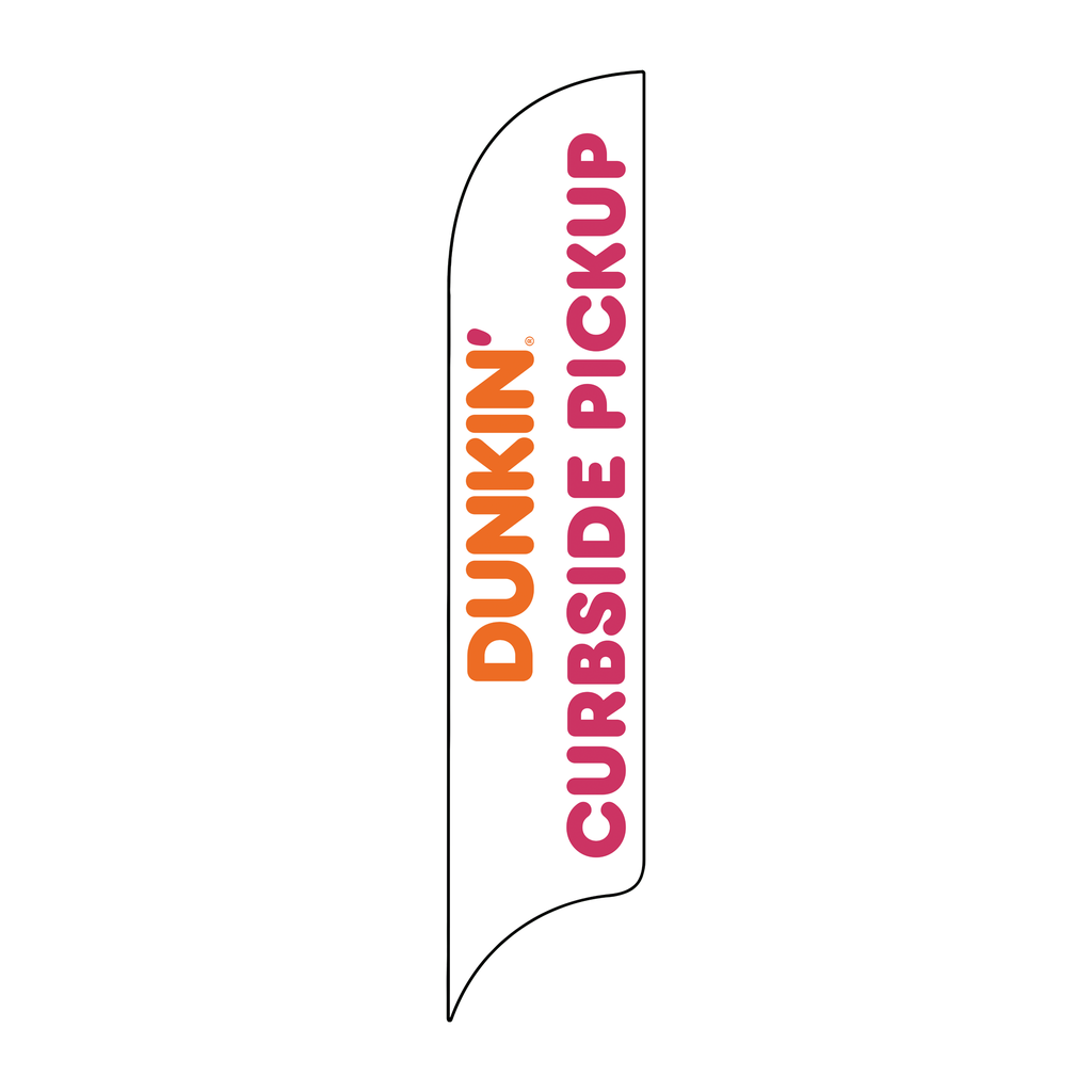 15' Dunkin' Donuts White Curbside Pickup AdverSail Flag