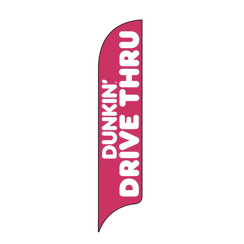 15' Dunkin' Donuts Pink Drive Thru AdverSail Flag