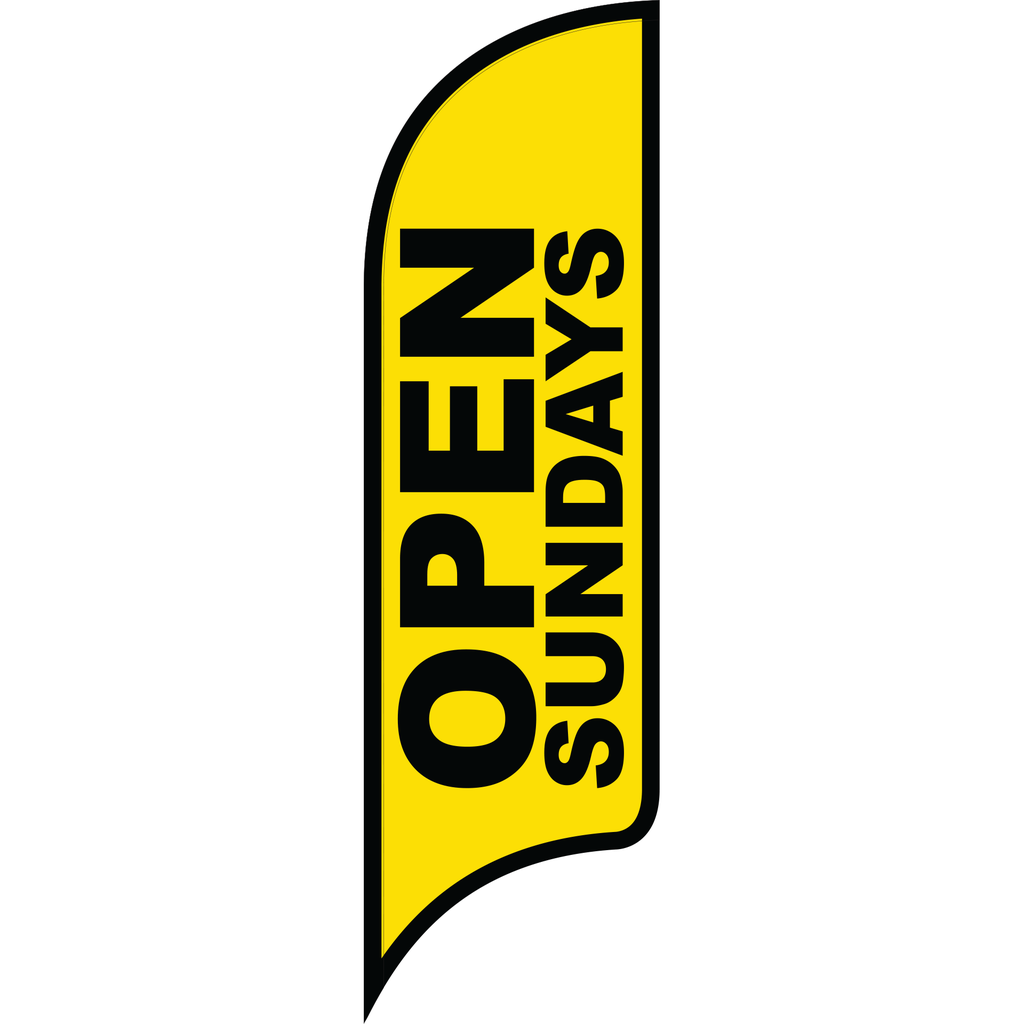 12' FullSpeed Automotive Yellow Open Sundays AdverSail Flag
